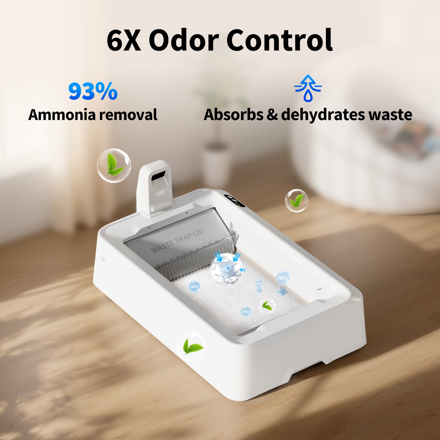 Premium crystal litter quickly absorbs urine and dries solid waste, keeping the litter box fresh, and clean.